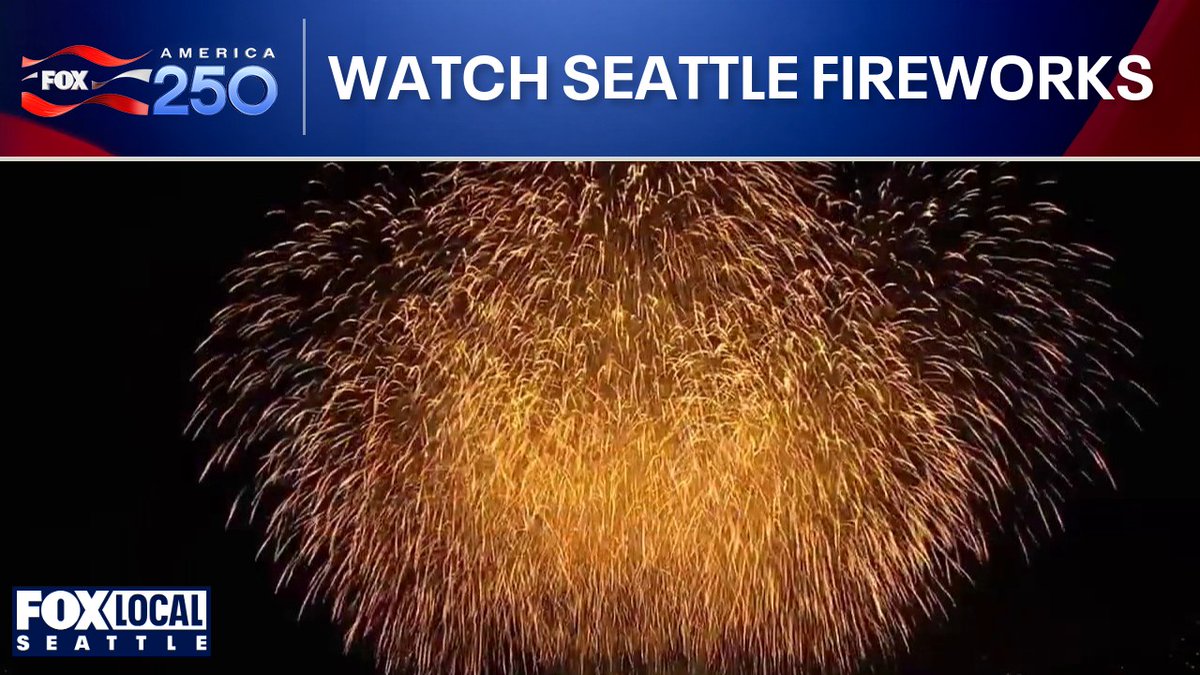 Watch the full replay of the massive Seafair Fourth of July fireworks display that lit up the sky over Seattle's Lake Union for America's 250th birthday.