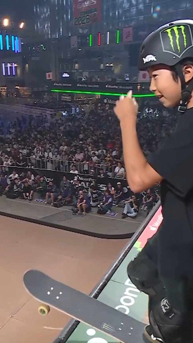 Ao Nishikawas 720 body jar earns him BRONZE in MoonPay Men’s Skateboard Vert Best Trick 🥉 MoonPay 🟣 X Games Chiba 2026