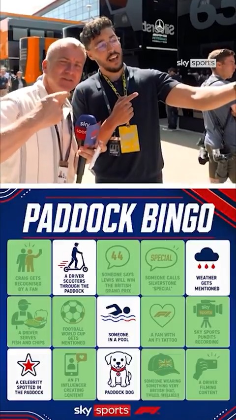 Craig Slater takes on a hilarious F1 Paddock Bingo challenge at the British Grand Prix! 🕵️‍♂️🤣
