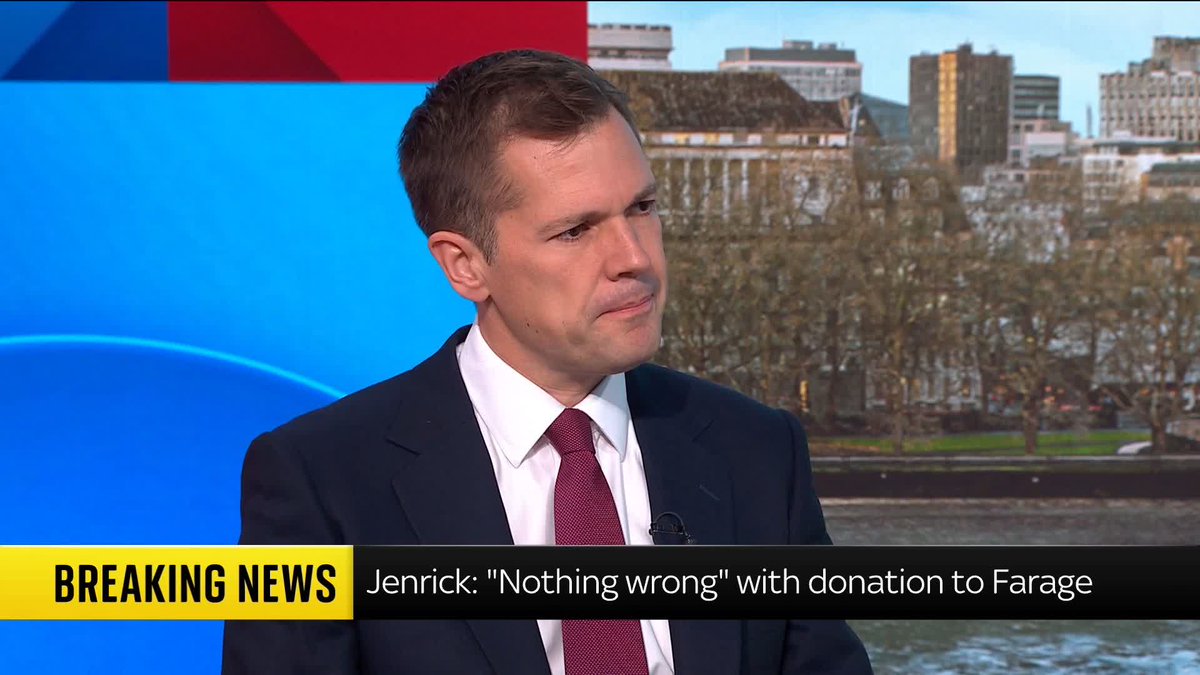 🗣️ 'He is an old friend of Nigel. There is nothing to see here.' Robert Jenrick speaks to Trevor Phillips about Nigel Farage allegedly being in breach of parliamentary rules, after The Sunday Times claimed that he failed to declare receiving benefits from a convicted criminal.