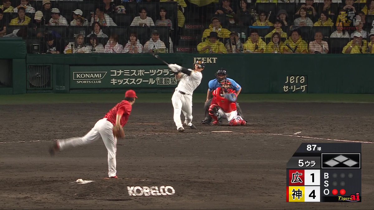 5回裏、前川右京選手のライト第3号ソロホームラン！
