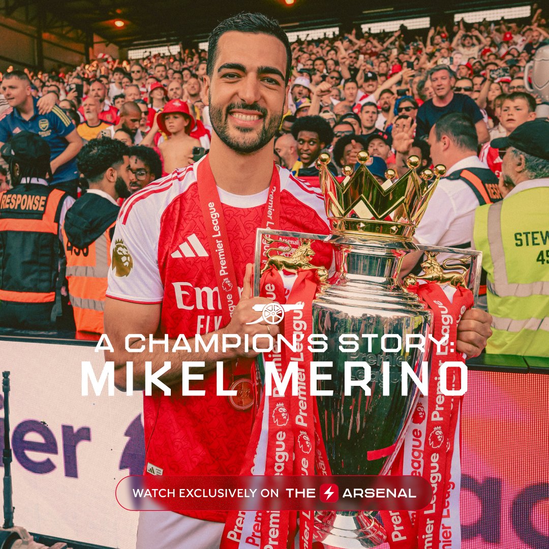 The perfect comeback 💪 Watch Mikel Merino in A Champion's Story, streaming now on The Arsenal ⚡️