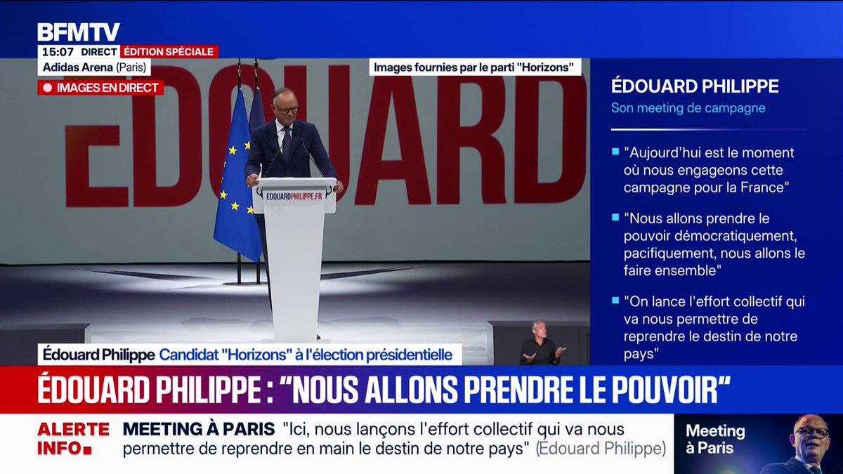Présidentielle 2027: "Nous allons prendre le pouvoir", assure Édouard Philippe, candidat Horizons