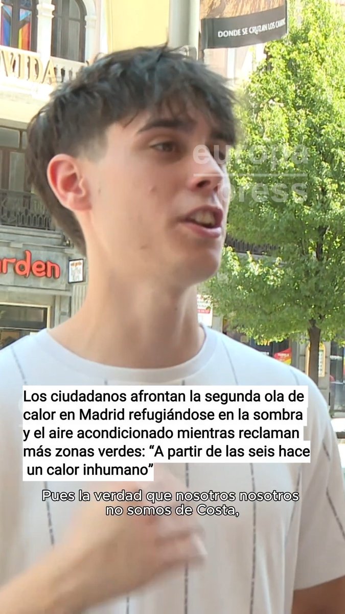 🌡️ Los ciudadanos afrontan la segunda ola de calor en Madrid refugiándose en la sombra y el aire acondicionado mientras reclaman más zonas verdes: “A partir de las seis hace un calor inhumano”