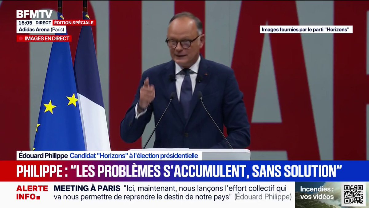 "La dette est abyssale mais ce n'est pas si grave", ironise Édouard Philippe, candidat "Horizons" à la présidentielle, en taclant Marine Le Pen, Olivier Faure et Jean-Luc Mélenchon
