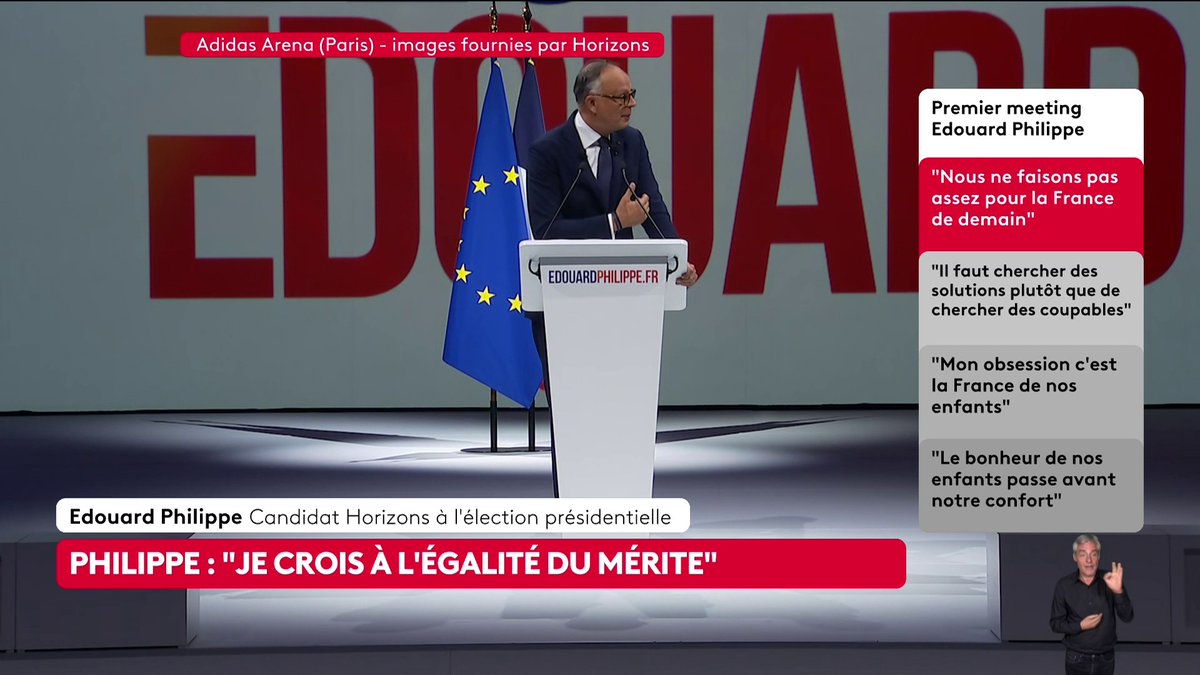 ๐ด Prรฉsidentielle 2027 : "Nous vaincrons en faisant une campagne heureuse, joyeuse" ๐ฃ รdouard Philippe, candidat d'Horizons ร l'รฉlection prรฉsidentielle, lance sa campagne lors d'un meeting ร Paris, dimanche 5 juillet. #canal16