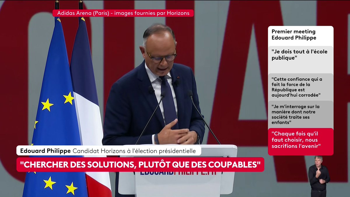 🔴 🗣 Présidentielle 2027 : "Nous ne faisons pas assez pour la France de demain", avance Edouard Philippe, candidat d'Horizons à l'élection présidentielle. #canal16