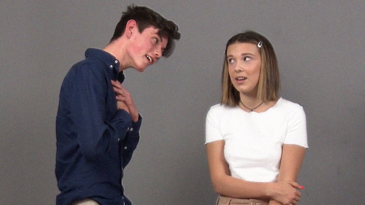 Antes de virarem Enola e Tewkesbury, eles eram só Millie e Louis vendo se rolava química. ❤️‍🔥