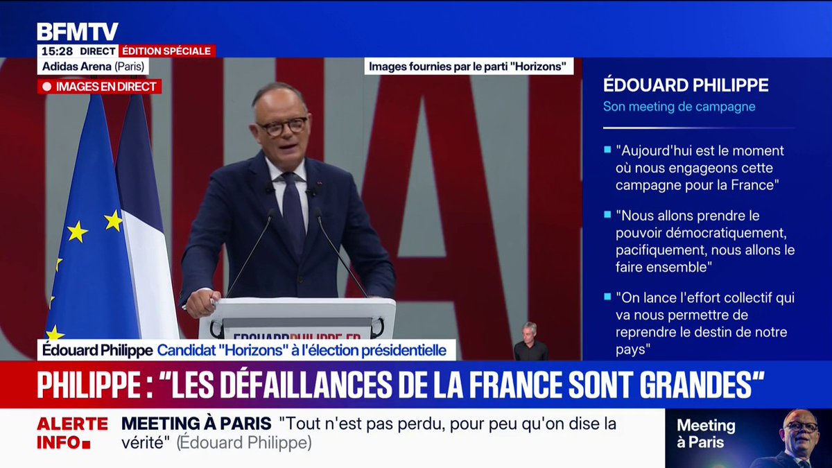 "Le RN, c'est un "en même temps" qui ne s'assume pas", assure Édouard Philippe, candidat Horizons pour l'élection de 2027