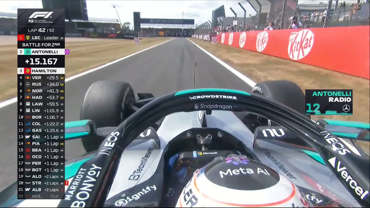 Here's Antonelli coming into the pits for initial repairs Sound on 🔉 #F1 #BritishGP