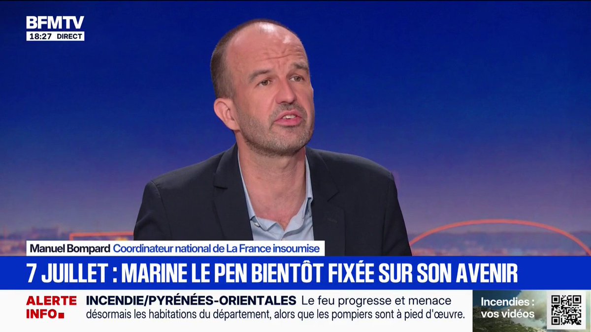 "Si Marine Le Pen ne voulait pas être condamnée, le mieux c'était de ne pas faire ce qu'on lui reproche", ironise Manuel Bompard, coordinateur national de La France insoumise