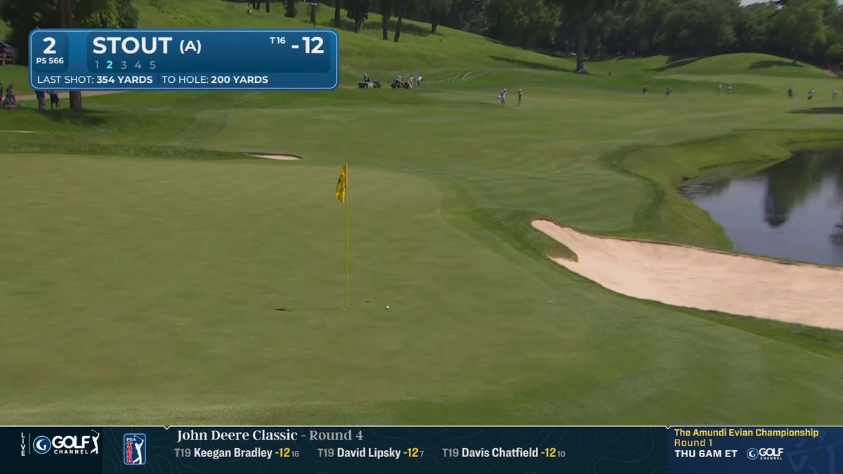 The 21-year-old coming out FIRING! Preston Stout nearly jars it for albatross on the par-5 2nd 🔥 Golf Central Pregame | @JDClassic