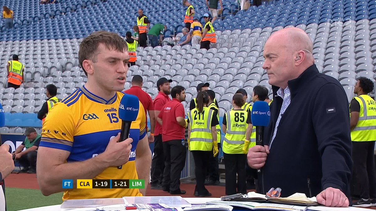 Clare's Shane O'Donnell gave a final post-match interview as his inter-county career came to an end today. "Every player I played with in a Clare jersey, I was proud to stand beside them." Emotional stuff from the Banner man #sundaygame