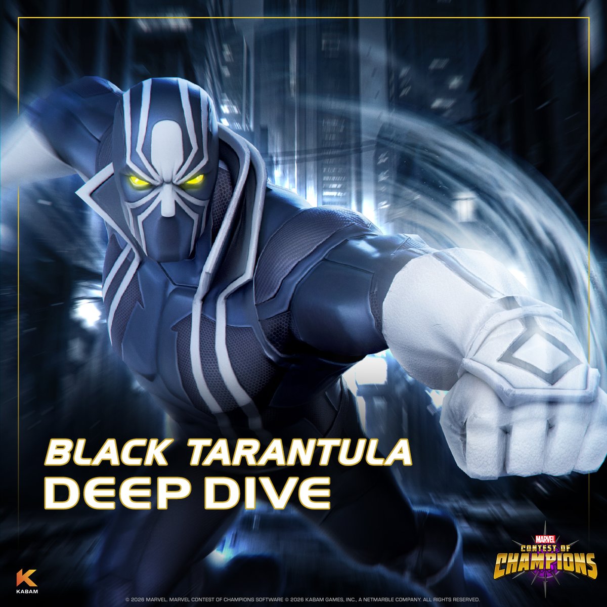 A centuries-old legend has entered The Contest! Black Tarantula is here to make his presence known with his devastating Laser-Eye blasts! 🕷️💥