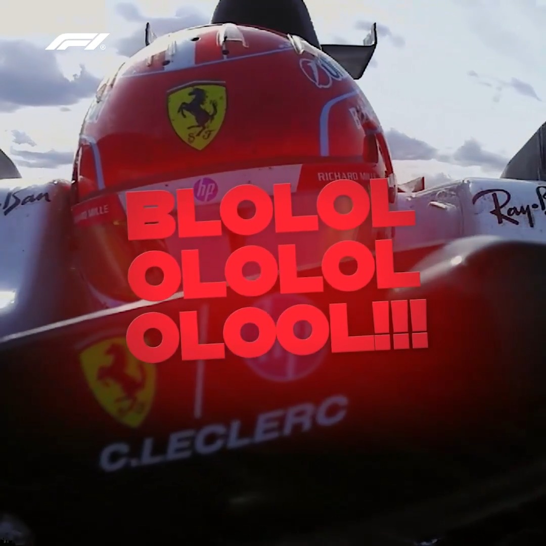 Meme-rable 😆 Charles with some fun and thanks on his in-lap 👊 #F1 #BritishGP Scuderia Ferrari HP