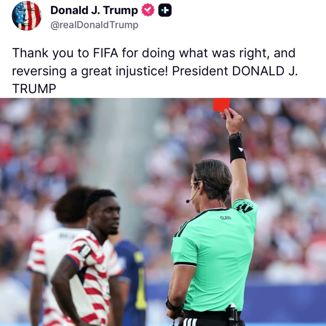 🚨 LMAO! The Trump Card always wins! "Thank you to FIFA for doing what was right, and reversing a great injustice! President DONALD J. TRUMP" Folarin Balogun is BACK 🇺🇸