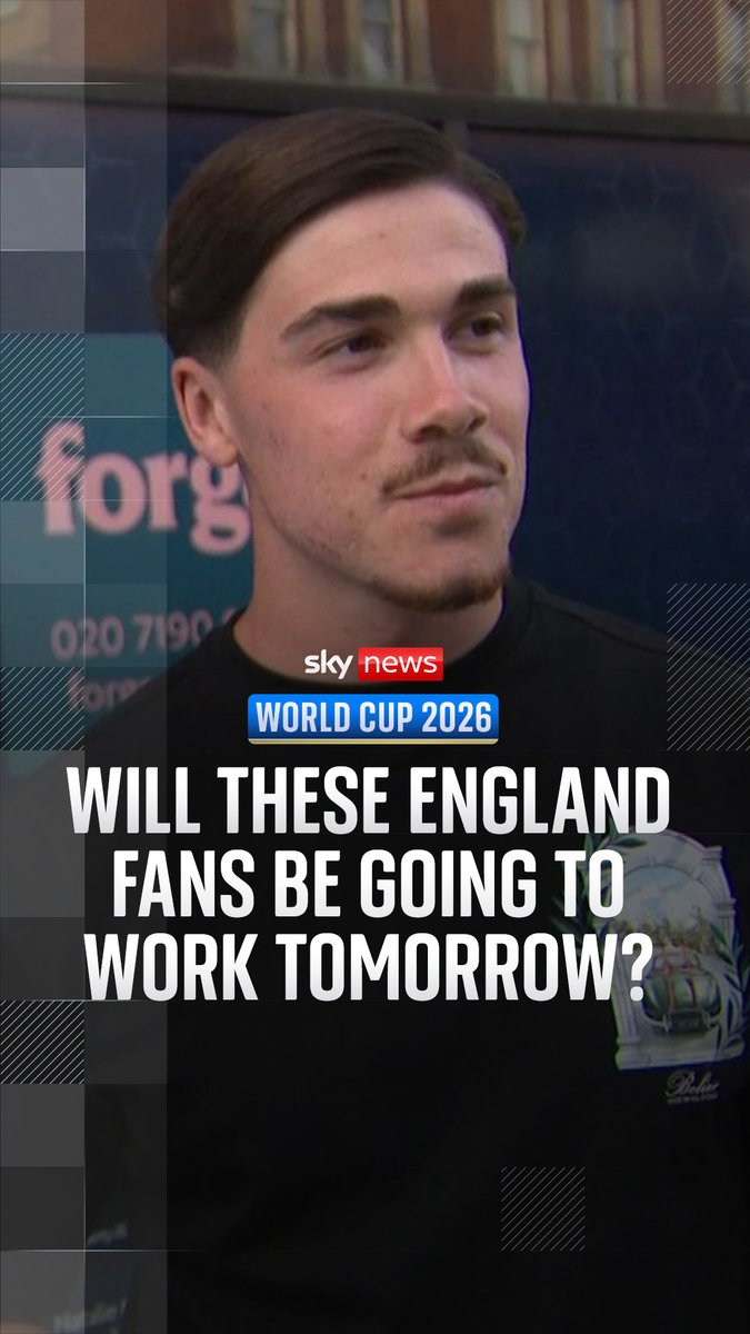 As millions around the country gear up to watch England's match against Mexico at 1am on Monday morning, the real test will be who makes it to work in the morning. Sky's Phoebe Southworth is in south London to find out who's planning on going to work...and who isn't. 🔗