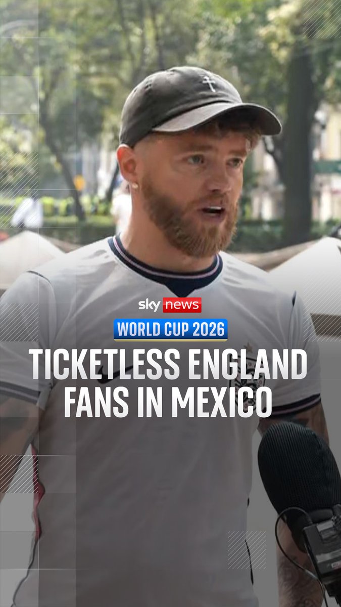No ticket? No problem. After Mexico fans taunted the England team with music and fireworks overnight, ticketless Three Lions fans have arrived to show their support for the team. Sky's Rob Harris meets two England fans travelling across the world to support the team. 🔗