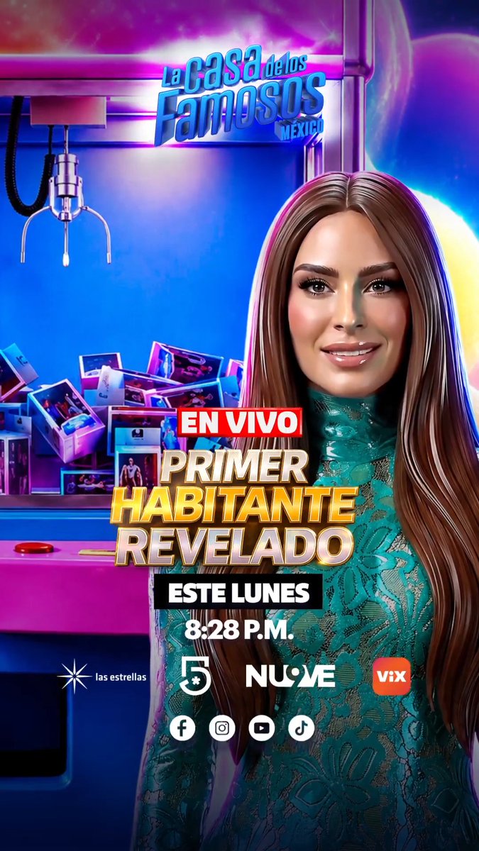 🚨 MAÑANA LUNES 6 DE JULIO mostraremos el rostro del PRIMER HABITANTE REVELADO Tienes una cita por #ViX, #LasEstrellas, #Canal5, #ElNueve y todas nuestras redes #LaCasaDeLosFamososMx, gran estreno domingo 26 de julio, 8:30 p.m. por @canalestrellas y 24/7 por @ViX