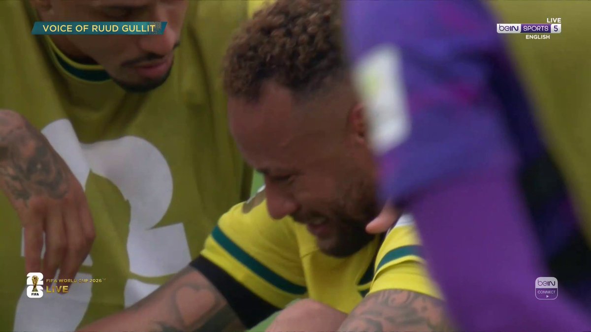 😢 Neymar Jr in tears at the final whistle. #FIFAWorldCup | #beINWC26 | #Brazil