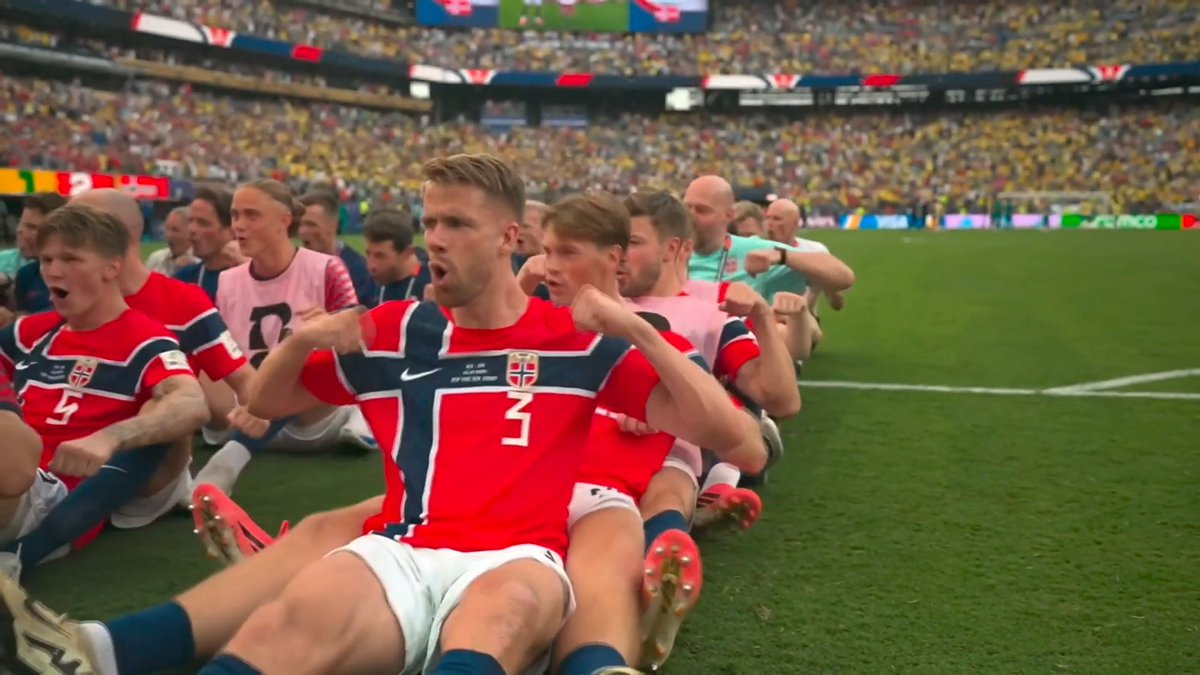 🤩 ¡UNA VEZ MÁS! 🇳🇴 El tradicional 'Remo vikingo' sigue siendo mundialista y se siente en el Estadio de Nueva York Nueva Jersey luego de la victoria de Noruega ante Brasil 🇧🇷 📺 Sigue toda la cobertura de la Copa Mundial de la FIFA 2026 por Telemundo y Peacock #MundialTelemundo #FIFAWorldCup #Somos26