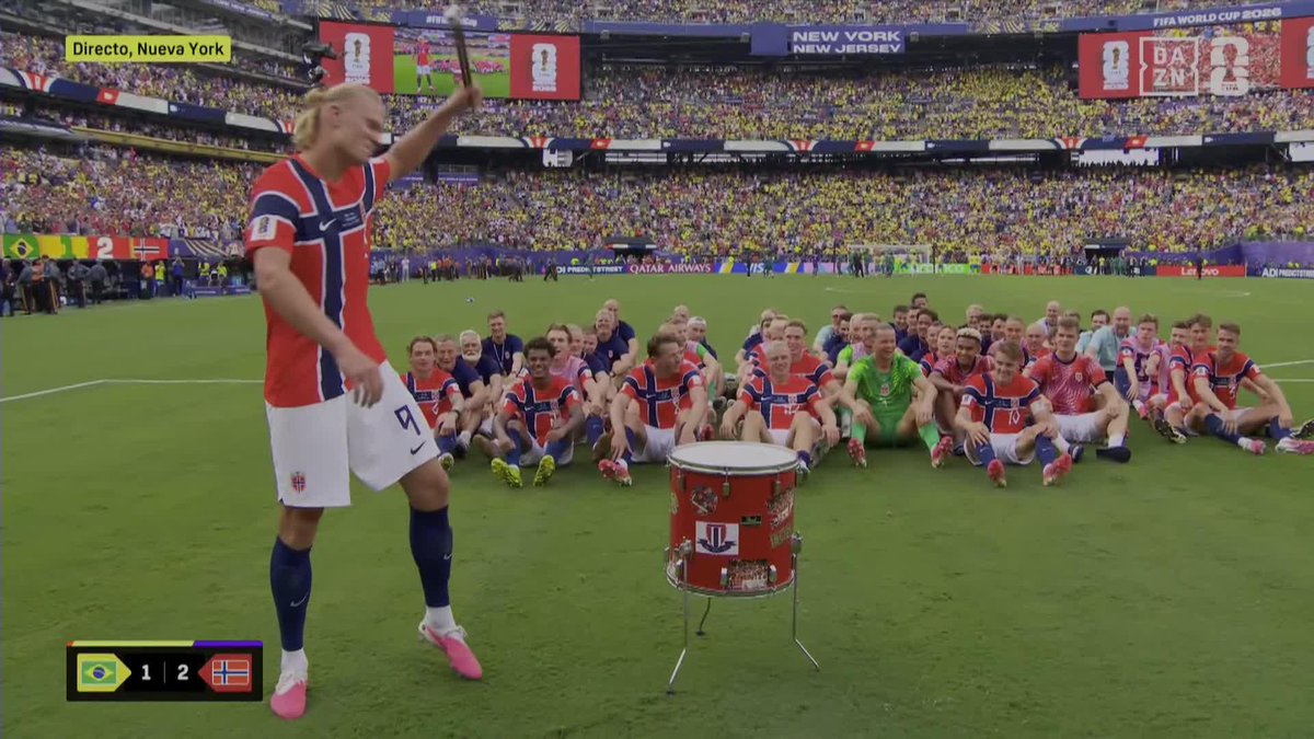 HAALAND Y SU TRIPULACIÓN HACIENDO QUE SE ESCUCHE EL REMO VIKINGO EN TODO EL PLANETA 🇳🇴🔥❤️ EL SONIDO MÁS ICÓNICO DE ESTE MUNDIAL 💪 #DAZNMundial
