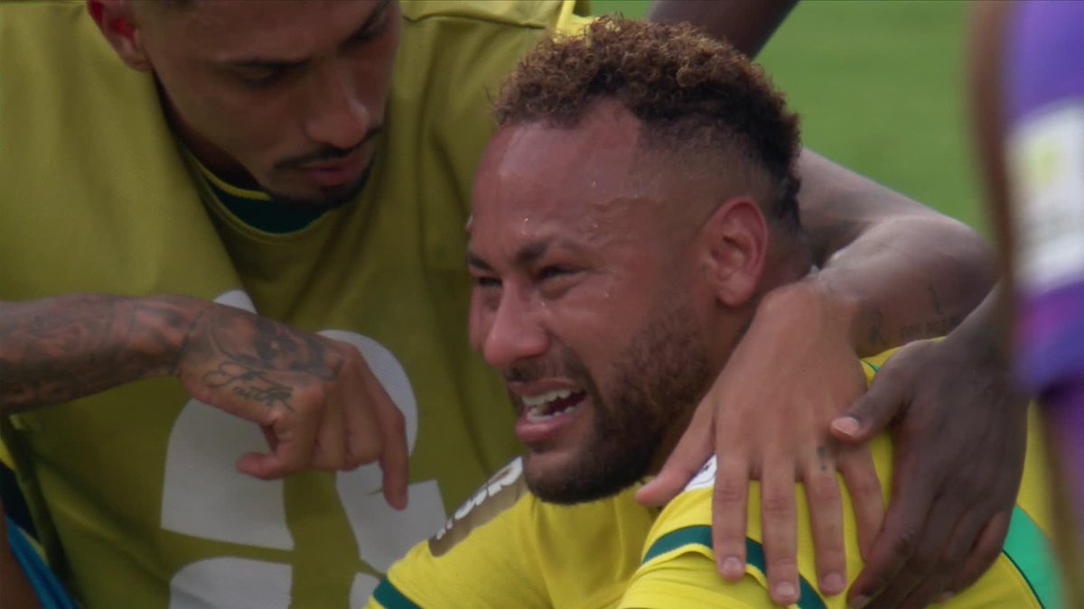 Neymar is in tears following Brazil's elimination from the tournament. #FIFAWorldCup