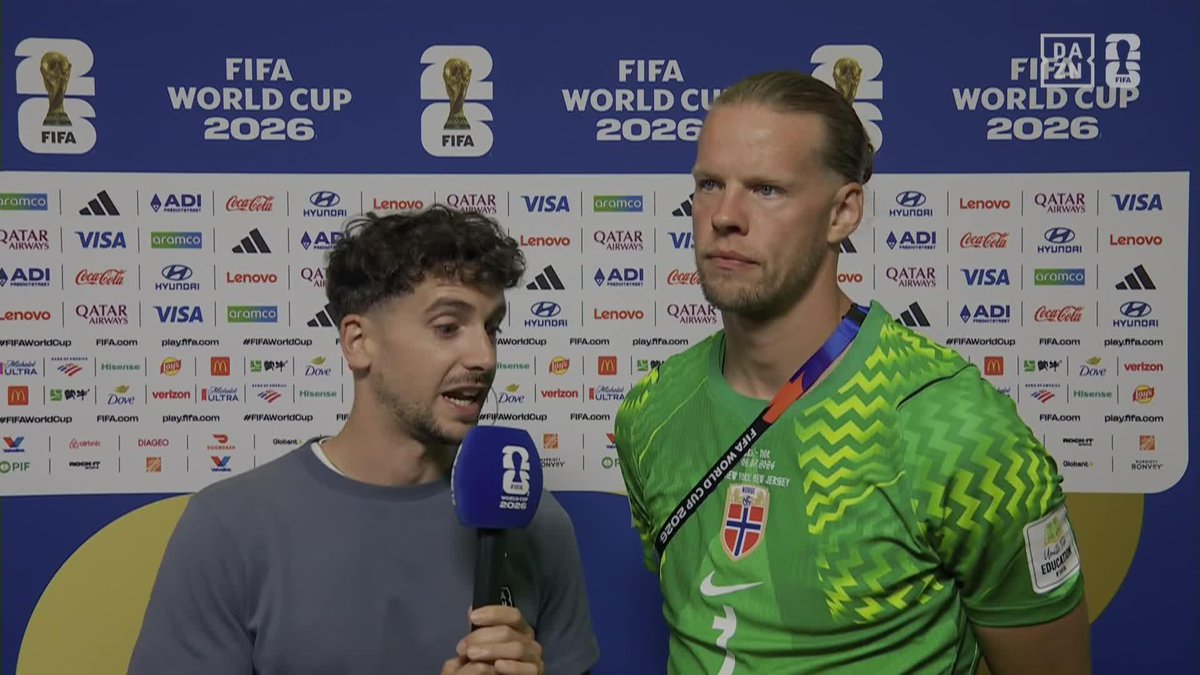 "Ha sido el partido más importante de mi vida" 🔝 Ørjan Nyland, héroe en el histórico triunfo de Noruega ante Brasil, en el micrófono de DAZN con Sergio Quirante 🇳🇴 #DAZNMundial #FIFAWorldCup