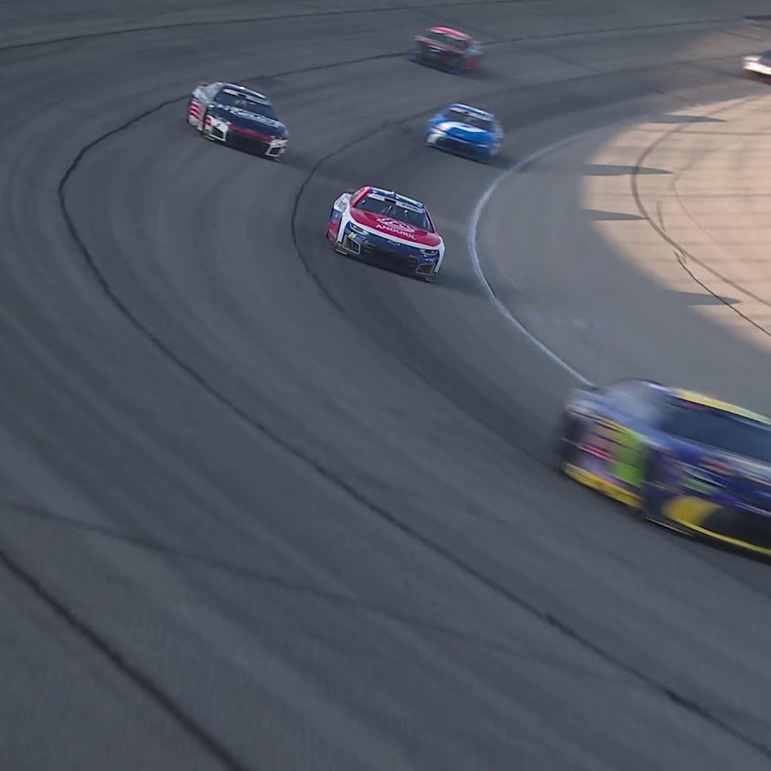 OH NO! Larson spins while running third.