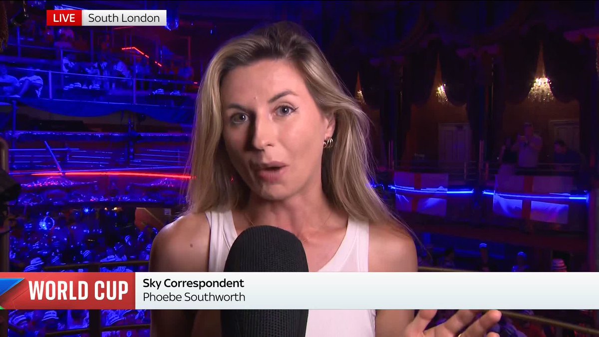 England fans are gathering in venues across the country to watch the Round of 16 clash with Mexico - which is still set to kick-off in under an hour. Sky's Pheobe Southworth reports from one watchlong in South London. Read the latest 🔗 📺 Sky 501