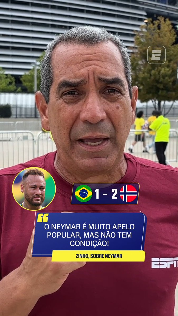 Zinho falou sobre a condição física de Neymar e como isso pesou para o jogo contra a Noruega nas oitavas de final da Copa do Mundo! Concorda com ele, fã de esportes? 👉 Assista à Copa do Mundo FIFA pela CazéTV, no #DisneyPlus, sem custo adicional. #ESPN2026 #FIFAWorldCup