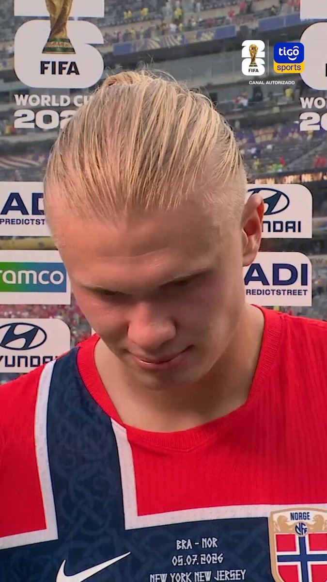 🗣️ “Creo que es la noche más loca en la historia de Noruega” Las palabras de Erling Haaland que con su doblete ⚽️ vencieron a Brasil 🇧🇷 para meterse en cuartos de final 🔥 #Tigo26