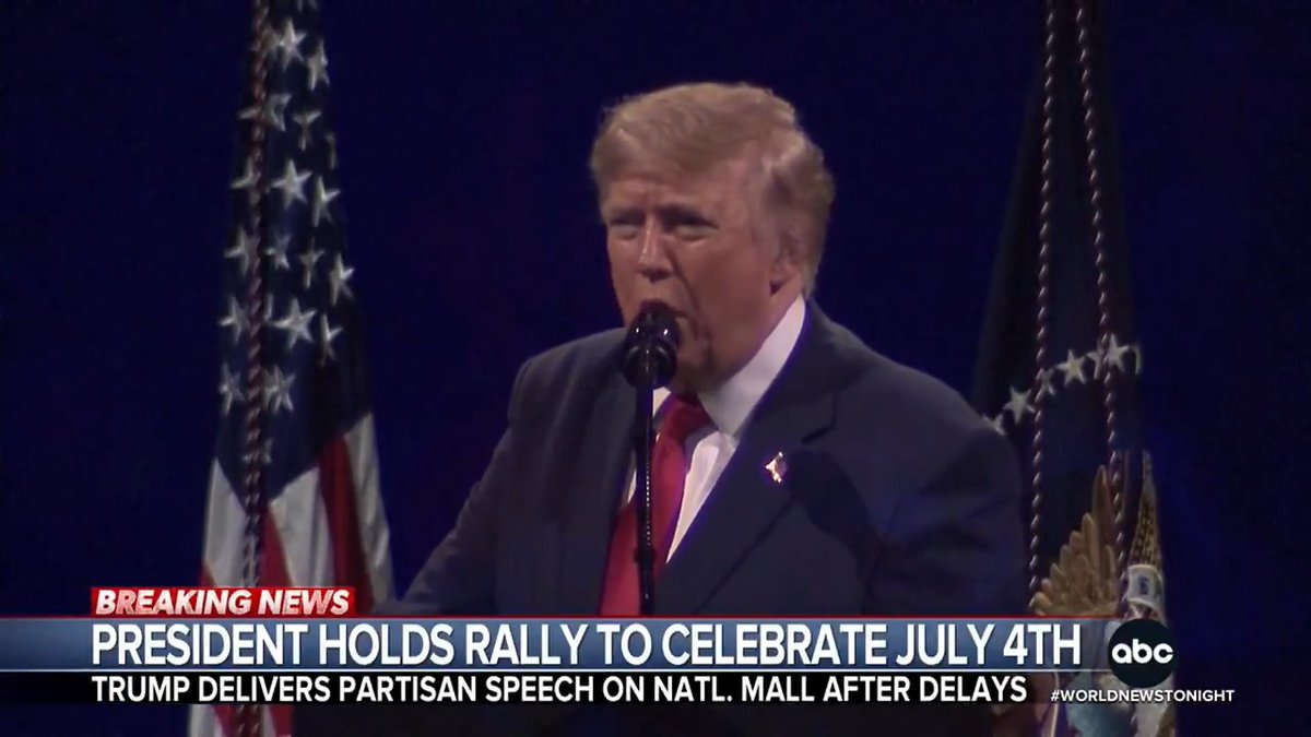 Pres. Trump addressed the nation from the National Mall marking America's 250th birthday. Earlier in the day, a group of hundreds of white nationalists marched through the nation's capital as part a separate 4th of July demonstration. Selina Wang reports.