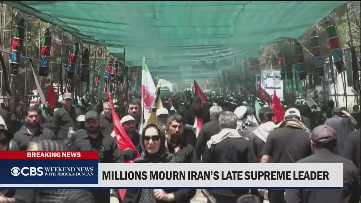 The dayslong funeral for slain Supreme Leader Ayatollah Ali Khamenei entered its second day on Sunday, in ceremonies marked by mass attendance and chants for revenge for the death of Iran's leader who was killed in the opening moment of the war with the U.S. in February.