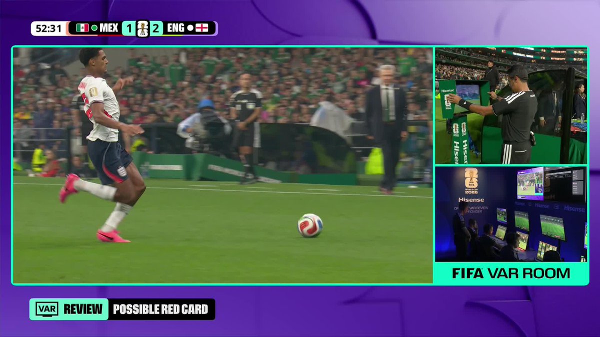 ENLGAND DOWN TO 10-MEN! Jarell Quansah receives a red card after a VAR review. #FIFAWorldCup