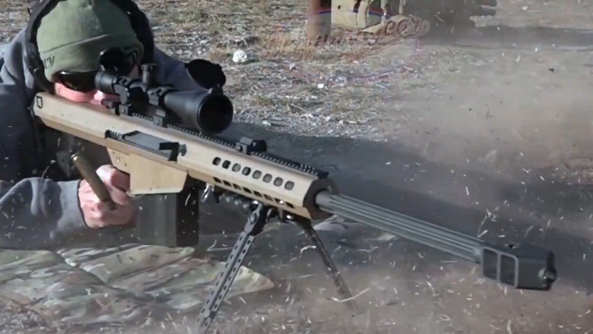 Since I shared the deal on the FDE Barrett M82A1 earlier; here's a little slo motion footage of me launching 660gr projectiles with it 🇺🇸🤌🏽 #barrett #GWOT #m82a1 #sniper #50cal #50bmg