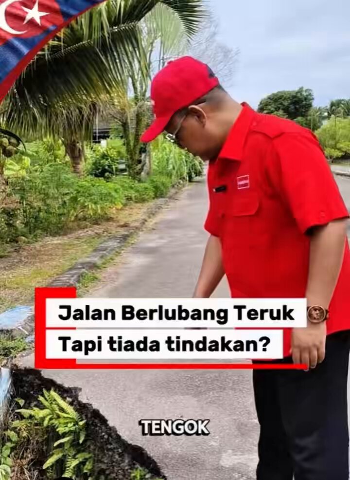 Setahun dah berlubang baru nak buat kerja. Modal lubang tu memang untuk berkempen pun. Kredit : Zuhan Zain