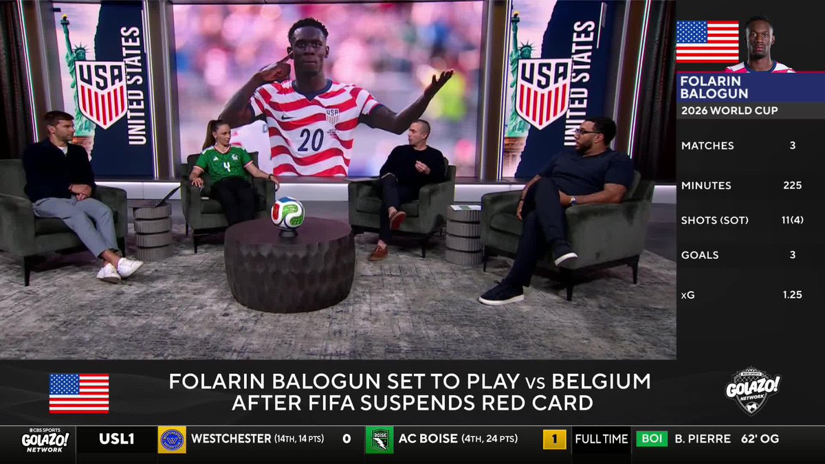 "We keep trying to make football perfect... It is very much chaos." Troy Deeney and 𝐈𝐀𝐍 𝐏𝐀𝐔𝐋 𝐉𝐎𝐘 weigh in on Folarin Balogun's red card ban being lifted by FIFA for USA vs. Belgium 🗣️