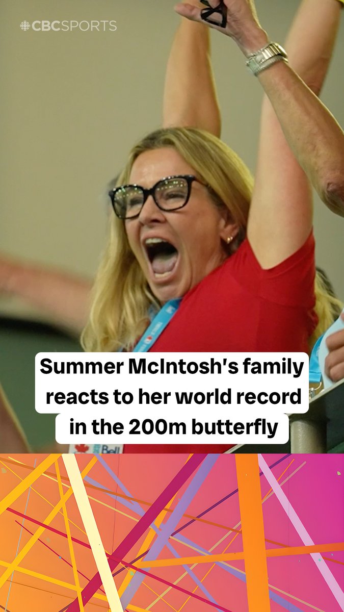 The family love is strong for summer mcintosh as she breaks the 200m butterfly world record🥹❤️
