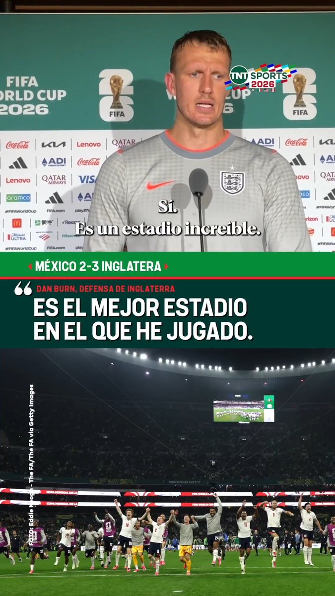¡Es que el Coloso de Santa Úrsula es otra cosa! 🤩 Dan Burn se sinceró sobre lo que representó para él jugar en el Estadio Ciudad de México con Inglaterra. #TNTSports2026