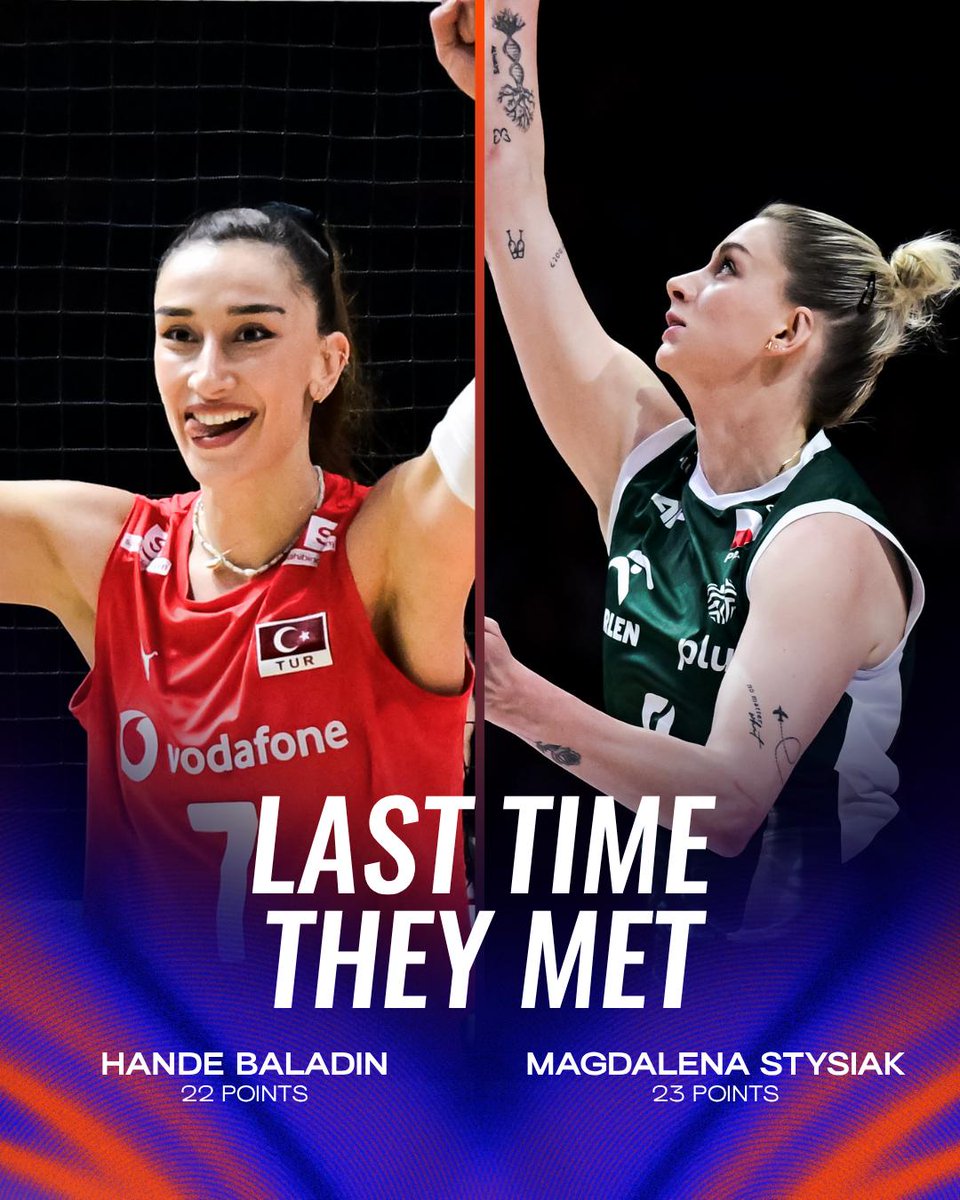 #VNL2026: BACK FOR ANOTHER ROUND 🇹🇷🇵🇱 Last time they met in #VNL2025, Türkiye and Poland went all the way to five sets 🤯 Türkiye came out on top in a five-set thriller, with Hande Baladin 🇹🇷 leading the team with 22 points, while Magdalena Stysiak 🇵🇱 led all scorers with 23 for Poland 🔥 Now, they open this week’s Osaka Round with another big one 👀 📺 Watch Türkiye vs Poland LIVE on VBTV: 🗓️ July 8 | 3:00 AM GMT 🏐 #BePartOfTheGame #Volleyball
