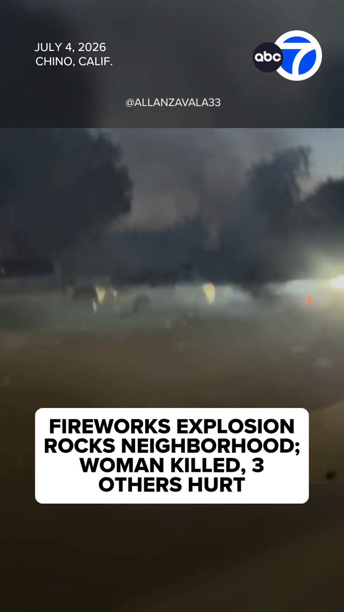 New video shows the aftermath of a Fourth of July tragedy in Chino. One woman was killed and three others -- including a child -- were hurt when fireworks exploded during a holiday celebration in the neighborhood. Bianca Buono Read more: