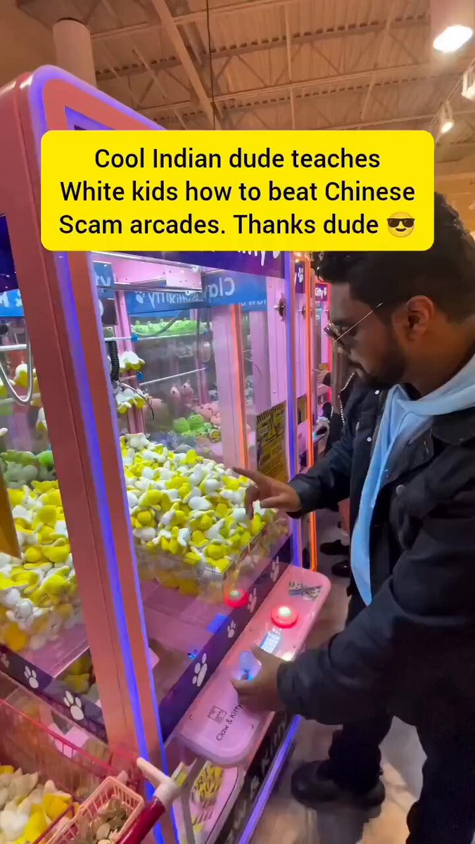 ‼️Indian dude destroys multi billion dollar Chinese Scam arcade machines in 15 seconds. This is why Chinese hate Indians. No wonder China is living in 2050 ripping off kids.