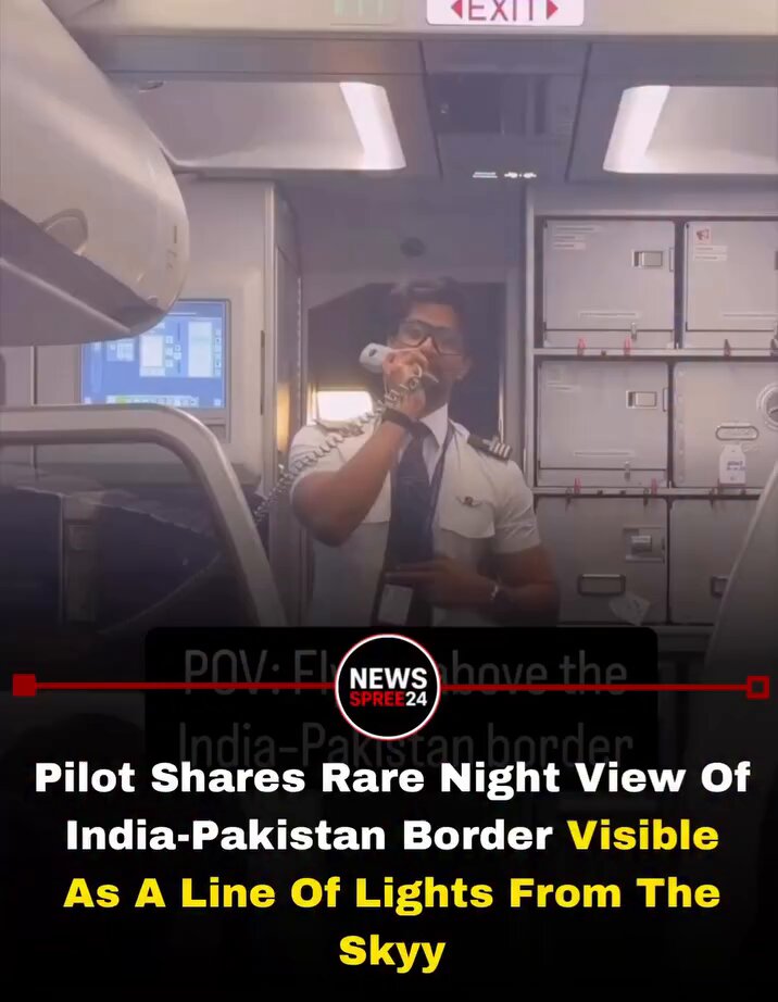 This is how the India Pakistan border looks from the sky at night! 🌌✨ A pilot shared a rare nighttime view where the entire border appears as a long, glowing line of lights. ✈️