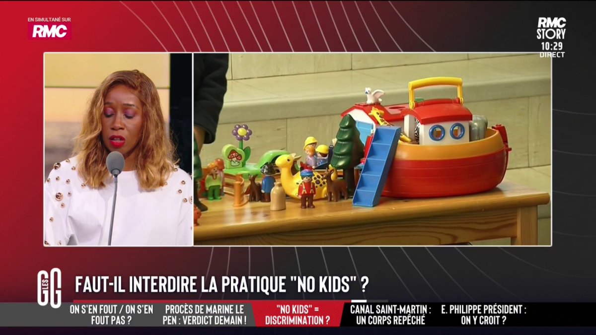 ❌ Faut-il interdire la pratique « no kids » ? 🗣️ Joëlle Dago-Serry : "Pour moi, c'est 'No parents' ! Ce sont les parents qui ne savent pas élever leurs enfants qui sont des nuisibles." #GGRMC