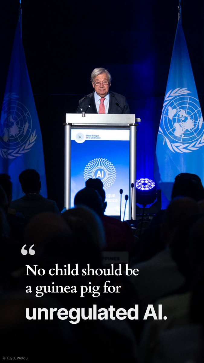 No child should be a guinea pig for unregulated AI. That's why I am calling for an AI Child Safety Pledge built on three rules: safety testing & oversight, zero tolerance for abuse & crisis support systems. When a child is harmed, the answer must never be “the algorithm did it.”
