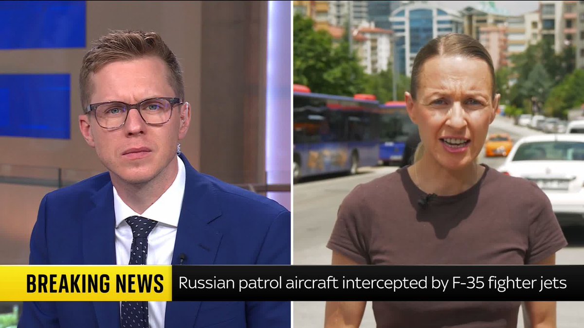 BREAKING: The Ministry of Defence says a Russian patrol aircraft “repeatedly approached” the UK’s carrier strike group as it operated in the Arctic last week, and was intercepted by two F-35 fighter jets. | Deborah Haynes Latest: 📺 Sky 501 and YouTube
