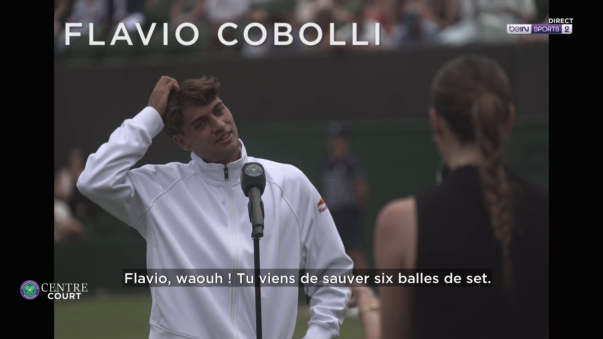 [📺 LIVE] 🏆 #Wimbledon 🎙️ Flavio Cobolli : "Je dois être fier de moi"