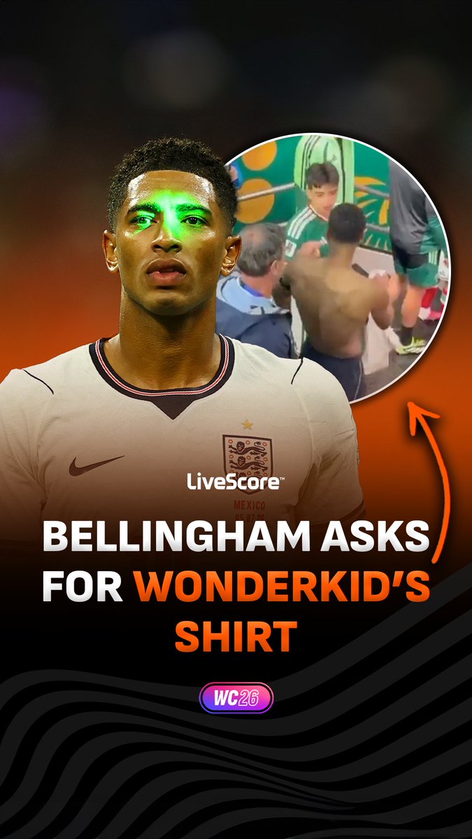 Jude Bellingham asked to swap shirts with Mexico's 17 year old wonderkid Gilberto Mora 🥺🇲🇽