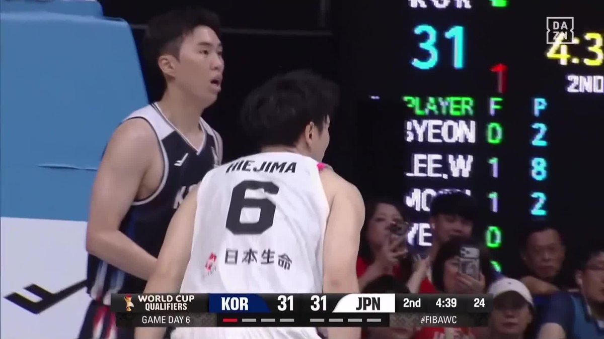 独特なステップから🎶 比江島慎が決めた🏀 同僚・渡邉裕規「ぽいね」 🏆FIBAワールドカップ2027 アジア地区予選🏀 🆚韓国×日本 📺#DAZN でライブ配信中 バスケットボール日本代表 #AkatsukiJapan #FIBAWC #StepItUpJapan
